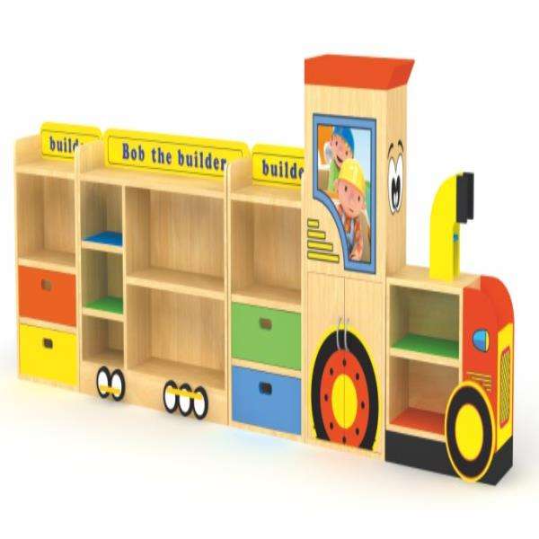 Bus Model Wooden Shelf For Kids - Gold land toys best toys shop in Dubai 