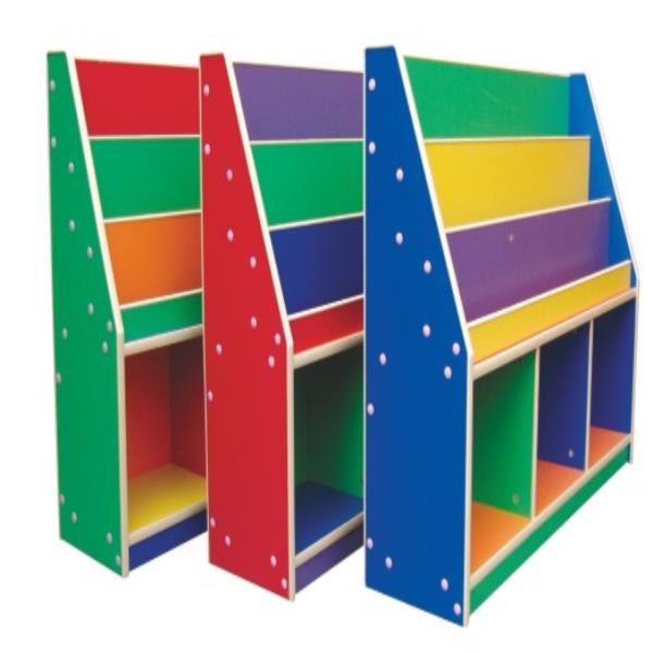 Kids Wooden Books And Bags Shelf - Gold land toys best toys shop in Dubai 