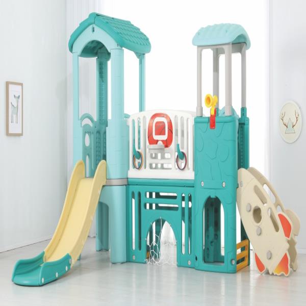 Kids Playground Set Sky Blue Multislider Rock Climber Tunnel - Gold land toys best toys shop in Dubai 