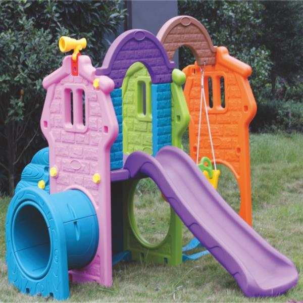 Tunnel Swing Playhouse with Slide - Gold land toys best toys shop in Dubai 