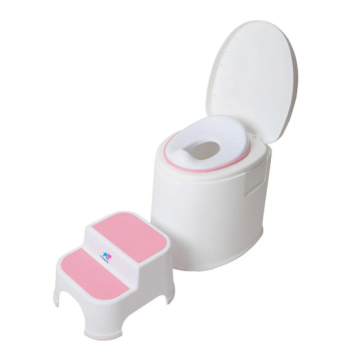 A child-friendly potty training toilet Seat  Pink