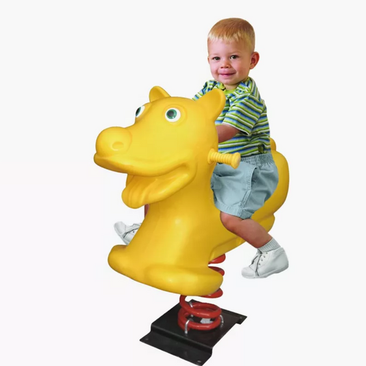 Bear shape children ride spring