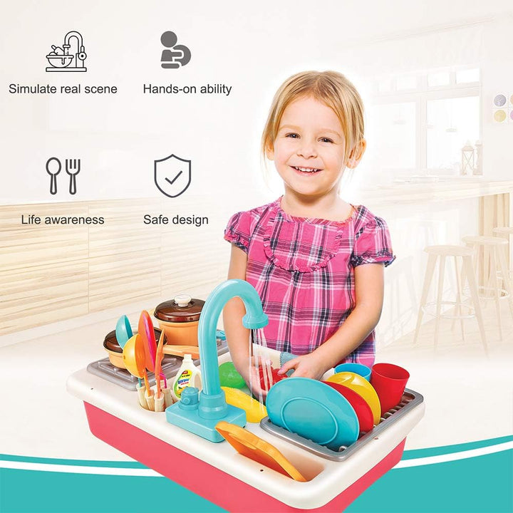 Colorful toy kitchen sink set