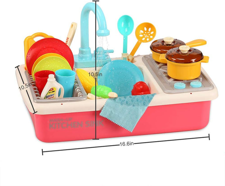 Colorful toy kitchen sink set