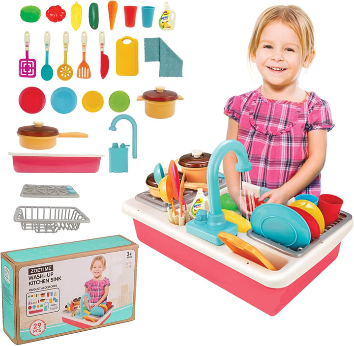 Colorful toy kitchen sink set