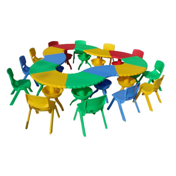 Kids Multi Colour Plastic Table Set 3 Way - Gold land toys best toys shop in Dubai 