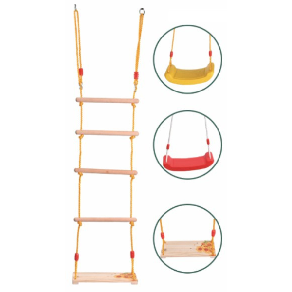 Plastic rope ladder with swing for kids outdoor play