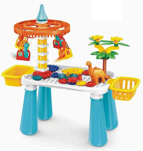 ToyPro Kids Building Blocks Building Table with Dinosaur Toy, - Gold land toys best toys shop in Dubai 
