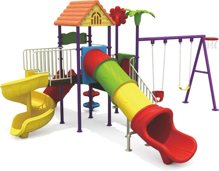 Swing and Slide Set Kids Outdoor playset - Gold land toys best toys shop in Dubai 