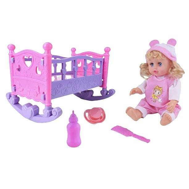 Baby Doll Rocking Nursery Gift Pretend Role - Gold land toys best toys shop in Dubai