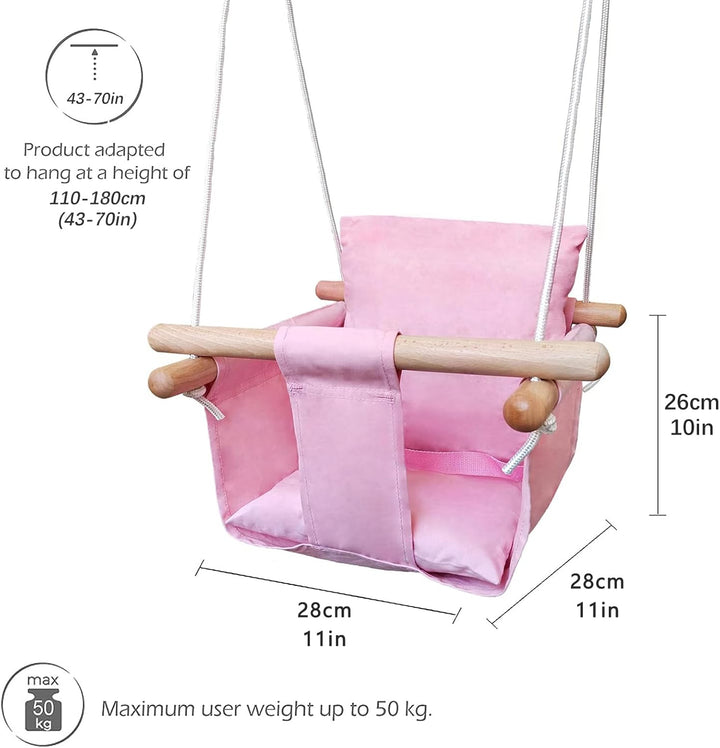 secure baby swing seat pink colour - Gold land toys best toys shop in Dubai 