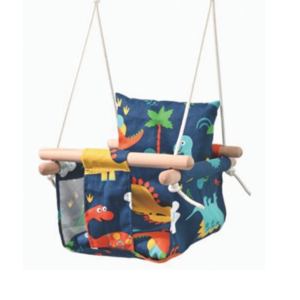 Square stick frame cotton baby swing for cozy fun.