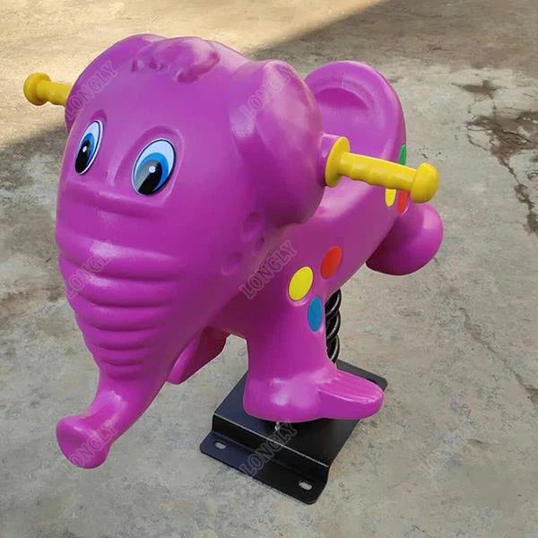 Elephant shape children ride spring