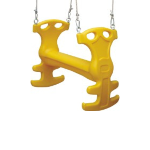 Yellow Plastic Double Swing for Kids – Safe Outdoor Fun